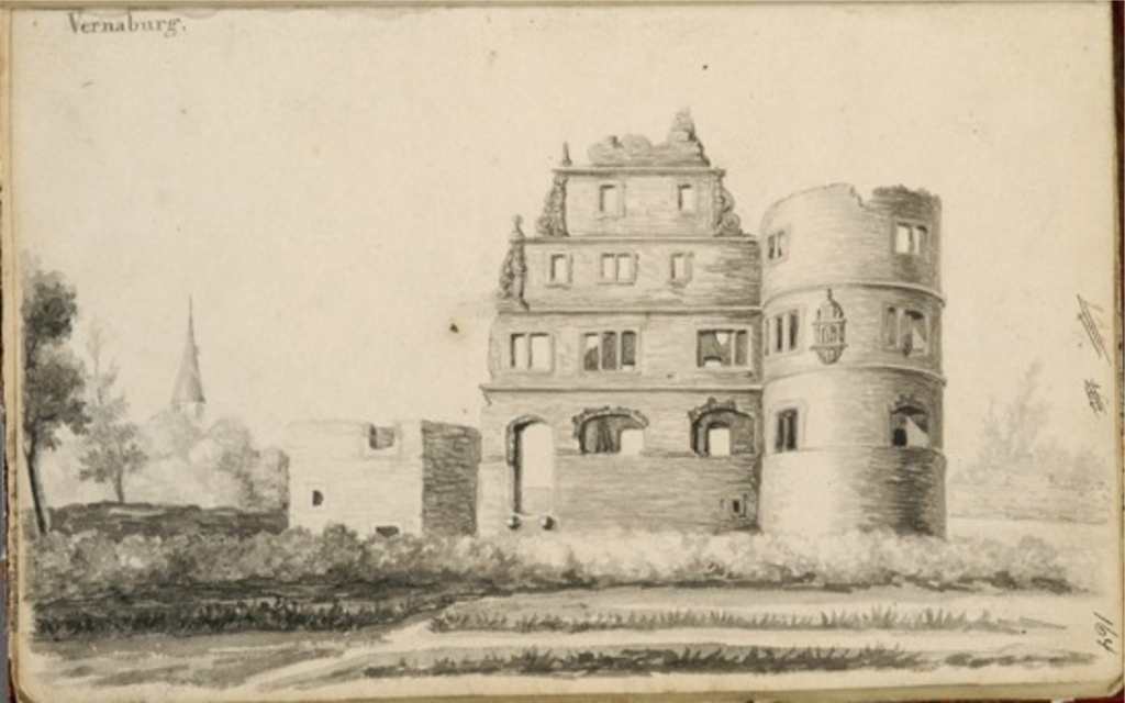 Vernaburg von Nordosten (um 1820 - 30).